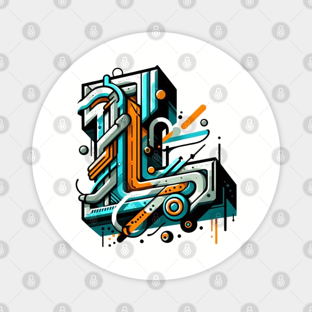 Letter L design graffity style Magnet by grappict